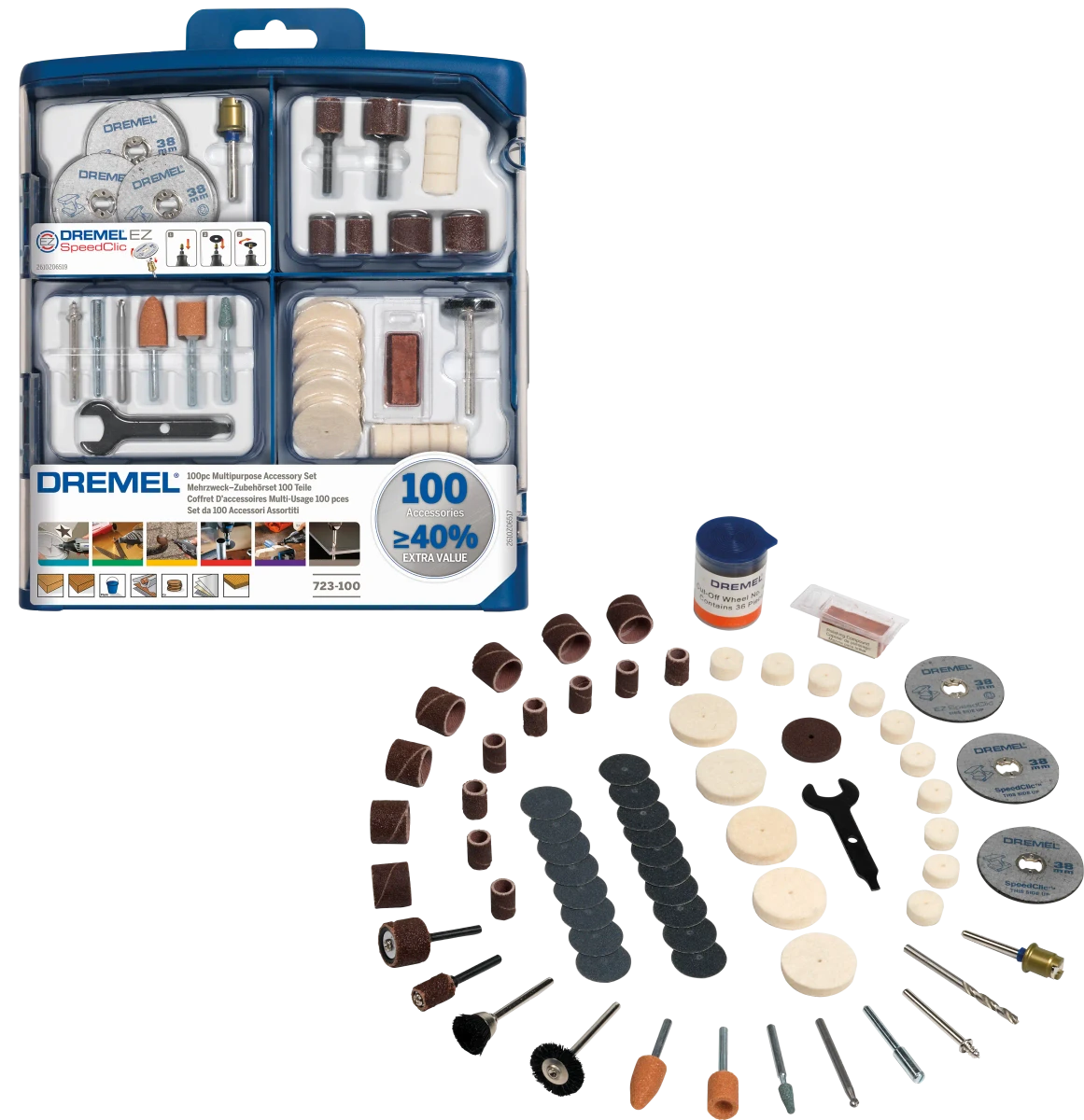 100 pieces DREMEL® Multipurpose Accessory Set (723) image 1
