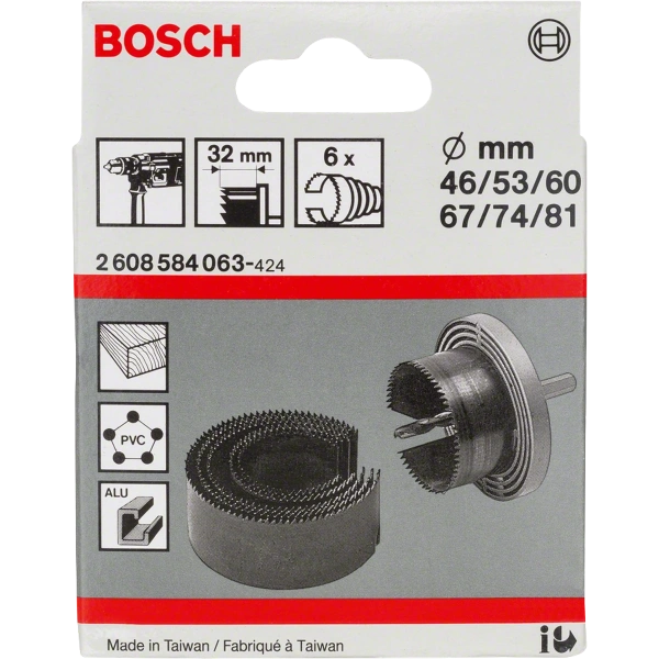6-piece hole cutter set 46 - 81 mm